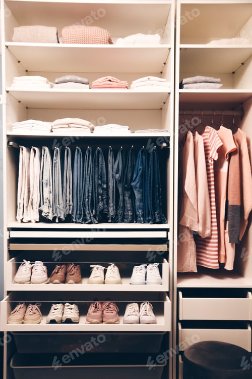 Preview: Neatly Organized Closet with Clothing and Shoes