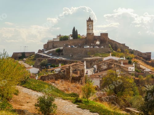 Preview: Monsaraz, Alentejo, Portugal village view with surrounding landscape and nature.