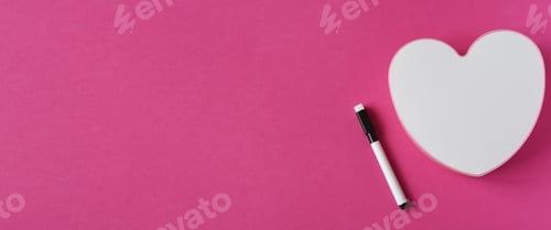 Preview: Banner white heart for lettering on a colored background the concept of a declaration of love