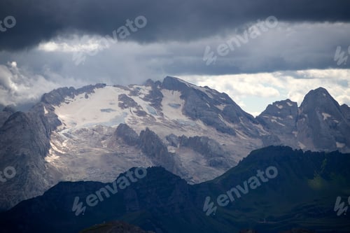 Preview: Lagazuoi view over Marmolada, Dolomites.