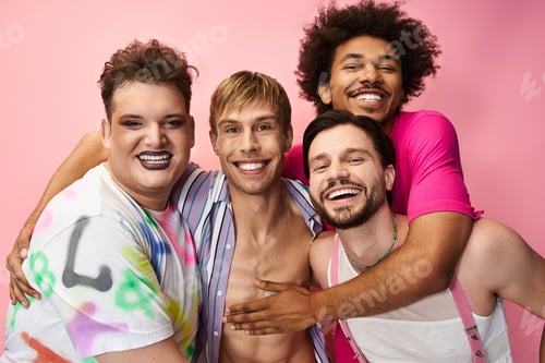 Preview: Celebrating pride and joy with friends in a vibrant atmosphere for LGBTQ community