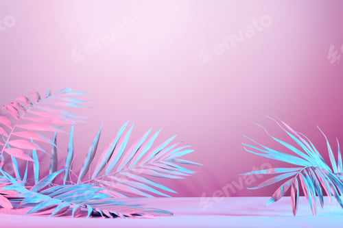 Preview: Background with abstract palm leaves