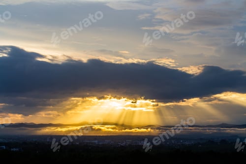 Preview: colorful dramatic sky with cloud at sunset