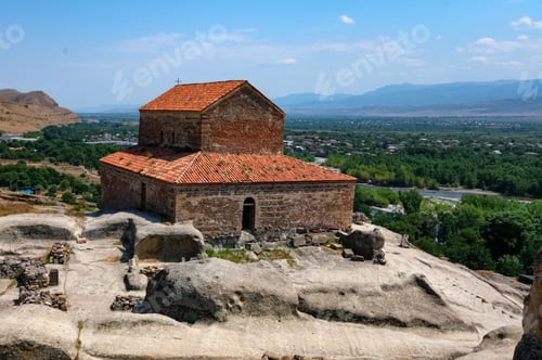 Preview: The Uplistsikhe 9th 10th century three-nave basilica and vale of Mtkvari river.