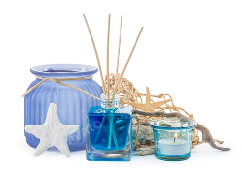 Preview: Beautiful spa composition with aroma diffuser on light background