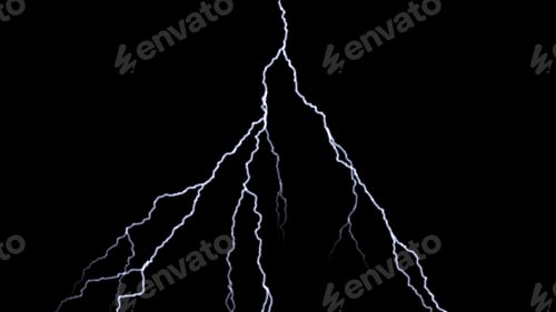 Preview: Lightning strike in the black sky