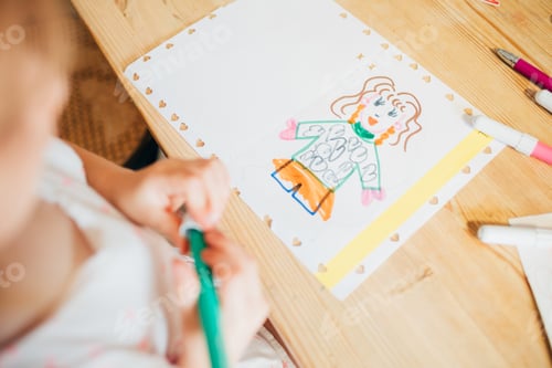 Preview: Close up drawing of preschooler child