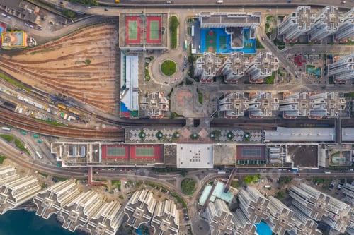 Preview: Chai Wan, Hong kong 02 May 2019: Top view of Hong Kong residential district