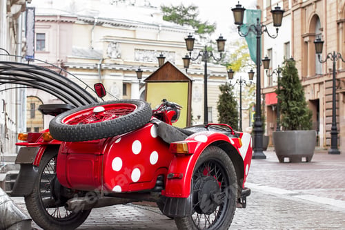Preview: old motorcycle with red dots