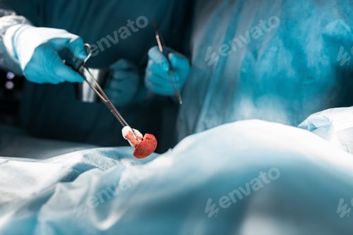 Preview: cropped image of surgeons holding surgical tweezers