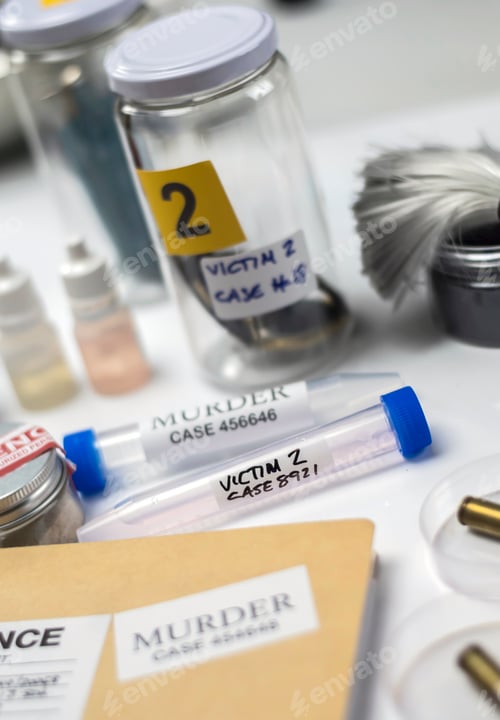 Preview: Criminalistic Laboratory, Bullet shell analysis, conceptual image