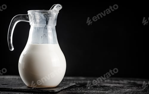 Preview: Milk in a jug on the table.