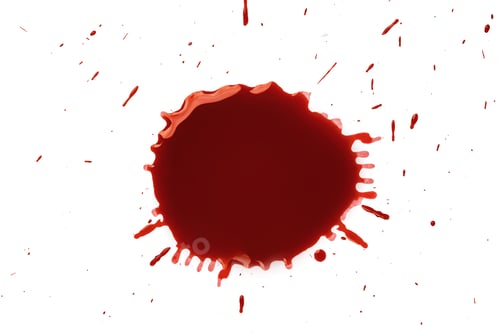 Preview: Blood splatter on white background
