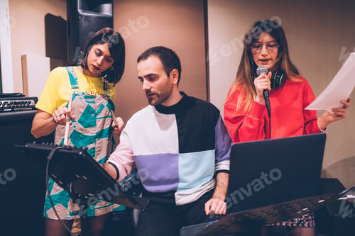 Preview: Music band performing in a recording studio