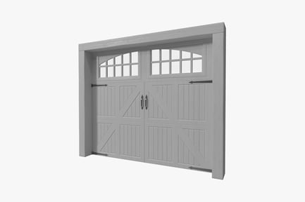 Preview: Garage door with windows and paneling