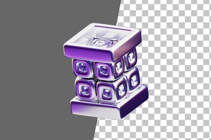 Preview: Chromatic Abstract Rounded Frame 3D Icon