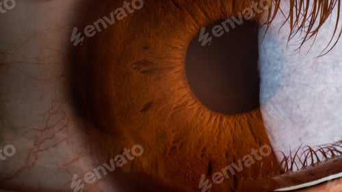 Preview: Macro of a beautiful mesmerizing brown human eye iris