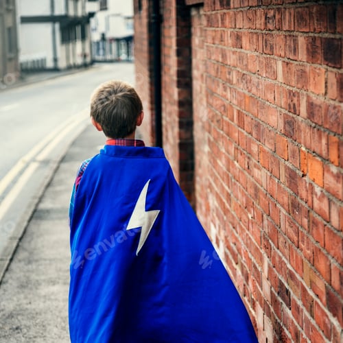Preview: Superhero Little Boy Imagination Freedom Happiness Concept