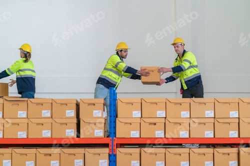 Preview: Warehouse worker working in warehouse storage.