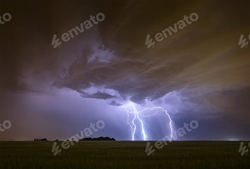 Preview: Scenic lightning during thunderstorm