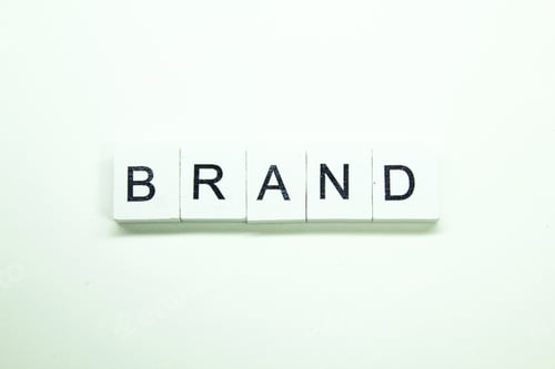 Preview: white squares with the spelling of the brand or the word brand