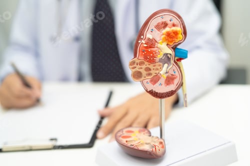 Preview: Chronic kidney disease ckd, Doctor hold human model to treat