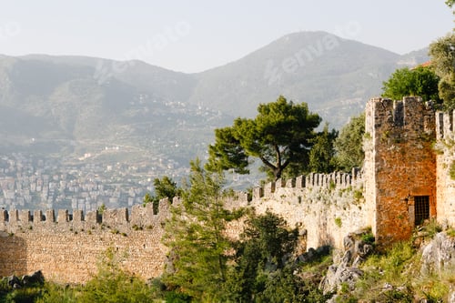Preview: Kizil Kule tower in Alanya peninsula, Antalya district, Turkey, Asia. Famous tourism destination.
