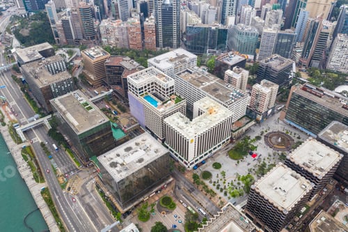 Preview: Hung Hom, Hong Kong 21 April 2019: Aerial view of Hong Kong city