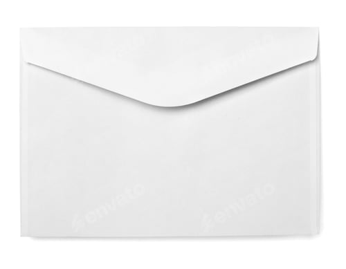 Visualização: modelo de envelope, maquete de carta, marca