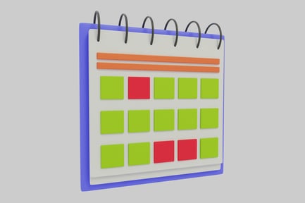 Vorschau: Minimalistischer Kalender mit markierten Daten