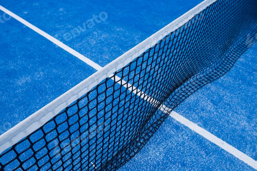 Preview: A blue paddle tennis court net