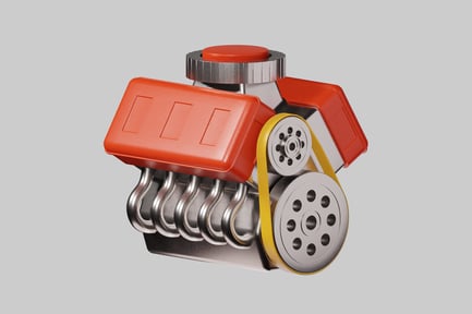 Preview: Stylized Engine Block with Belt Drive