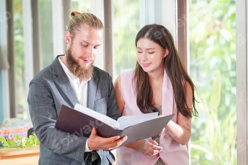 Preview: Coworkers discussing business ideas. People working in team