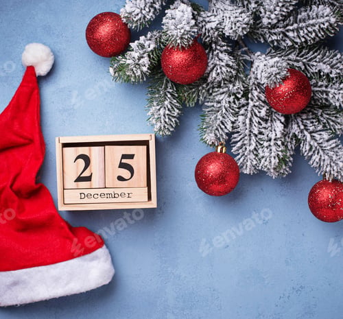Preview: Christmas background with wooden calendar