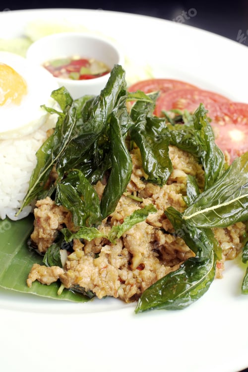 Preview: Pork Spicy Basil Sauce With Rice.