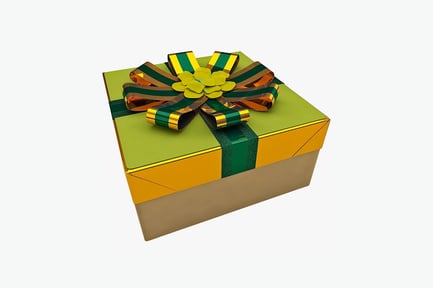 Preview: Rectangular gift box with ribbon ornamentation
