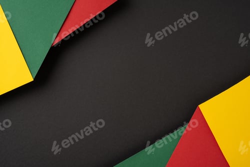 Preview: Colorful paper textures featuring green, yellow, and red pieces arranged on a black background