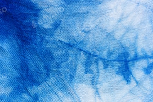 Preview: handcrafted tie dye blue abstract pattern on silk