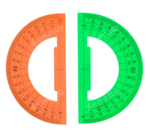 Preview: protractor isolated on white