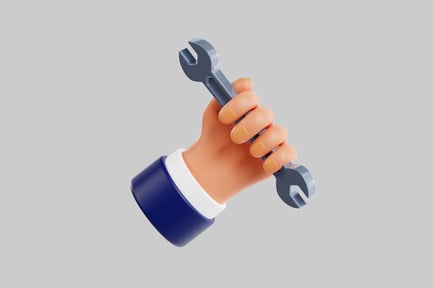 Preview: Hand holding wrench tool repair