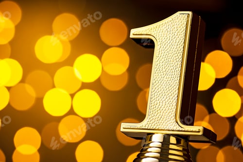 Preview: Ist place winners award trophy with gold number