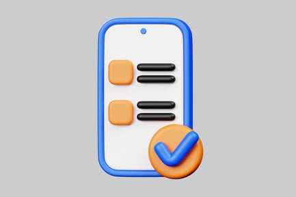 Visualização: Lista de verificação do smartphone com marca azul