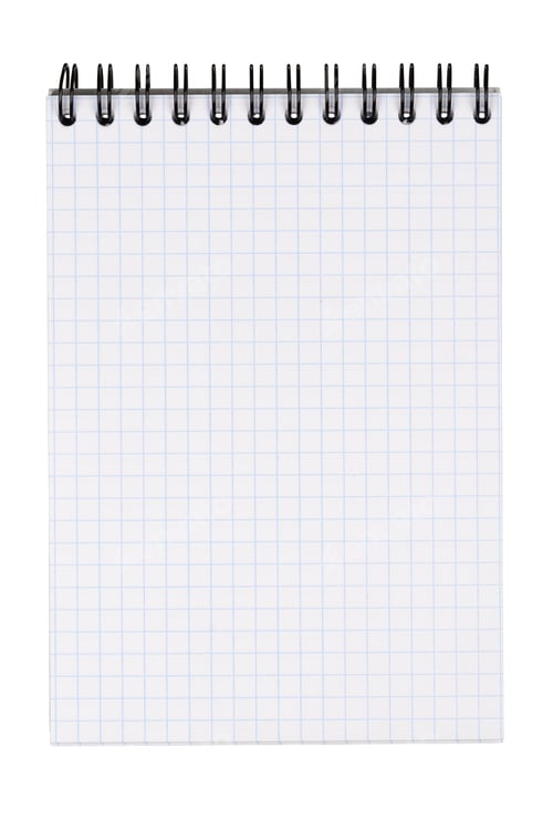 Graph Paper Notepad with Black Spiral Binding