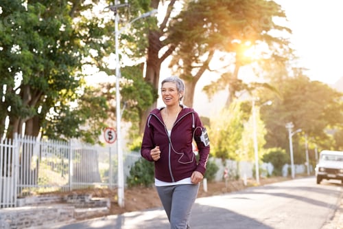 Preview: Active senior woman jogging