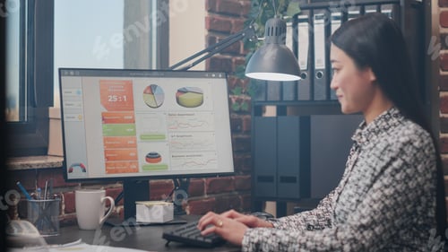 Preview: Close up of person working on business growth