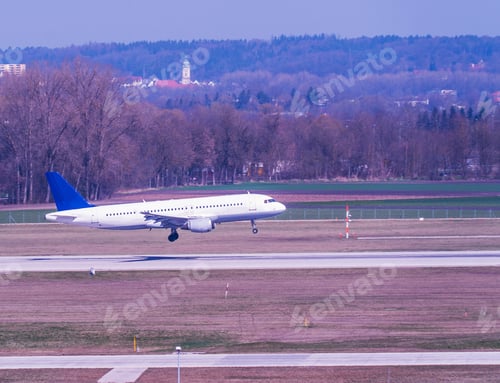 Preview: White Landing Airplane