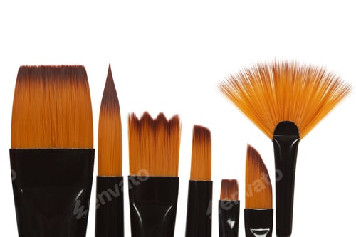 Preview: Paint brushes, isolated on a white background