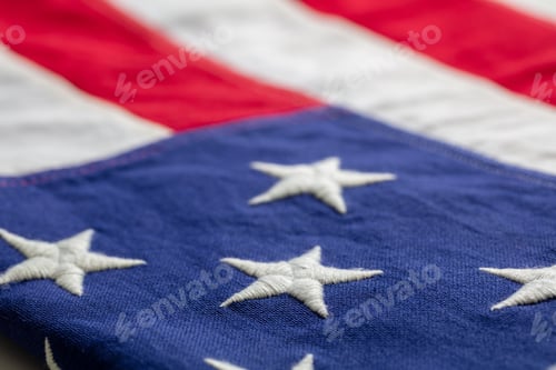 Preview: USA flag, US of America sign symbol background, closeup view