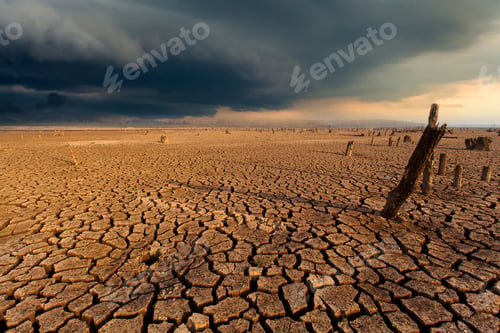 Preview: thunder storm sky Rain clouds Cracked dry land