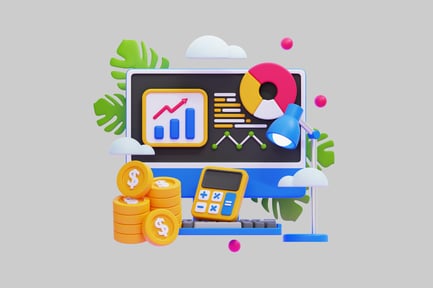 Preview: Financial growth workspace desktop setup